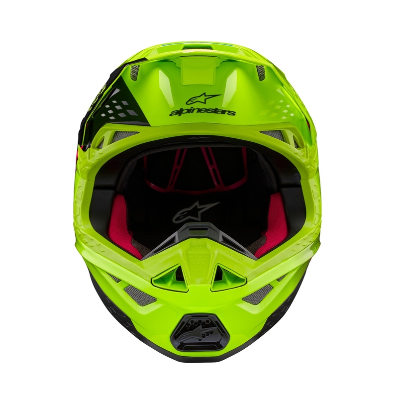 Casco da motocross Alpinestars Supertech S-M10 Unite giallo fluo-nero-rosa