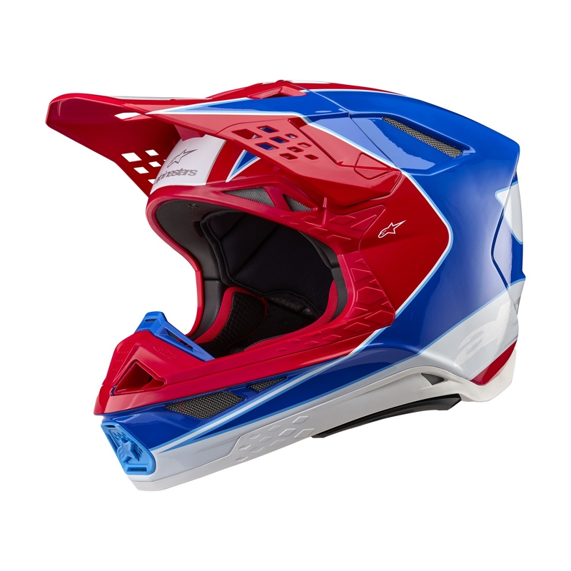 Casco da motocross Alpinestars Supertech S-M10 Aeon rosso-blu fluo