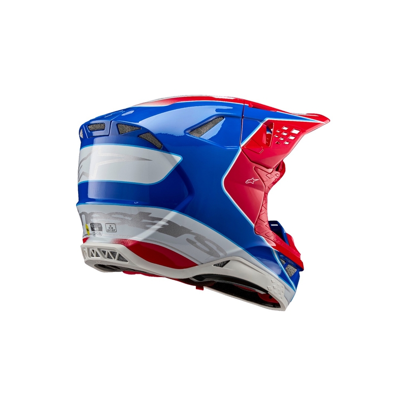 Casco da motocross Alpinestars Supertech S-M10 Aeon rosso-blu fluo