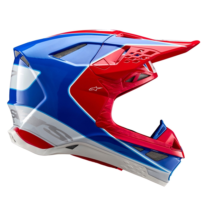Casco da motocross Alpinestars Supertech S-M10 Aeon rosso-blu fluo