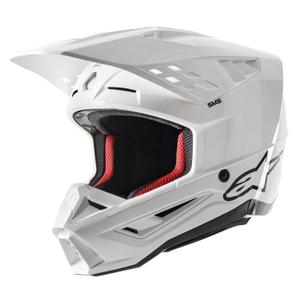 Alpinestars S-M5 Casco da motocross solido bianco