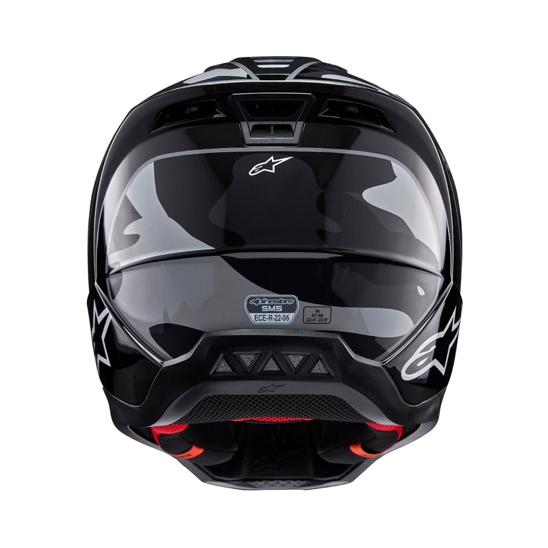 Casco da motocross Alpinestars S-M5 Rover 2 nero e argento