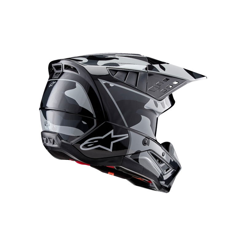Casco da motocross Alpinestars S-M5 Rover 2 nero e argento