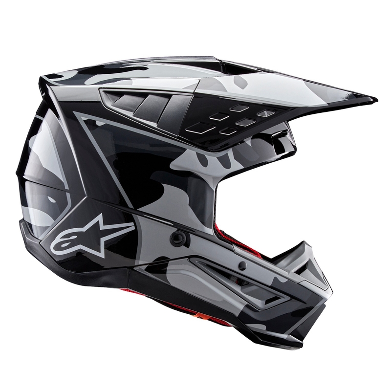 Casco da motocross Alpinestars S-M5 Rover 2 nero e argento