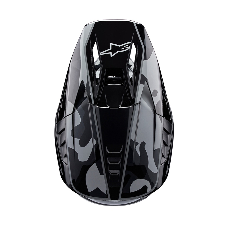 Casco da motocross Alpinestars S-M5 Rover 2 nero e argento