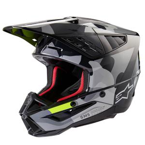 Alpinestars S-M5 Rover 2 casco da motocross grigio scuro-giallo fluo