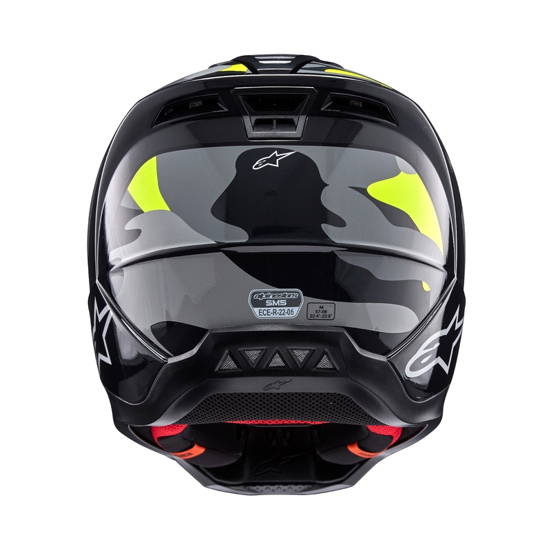 Alpinestars S-M5 Rover 2 casco da motocross grigio scuro-giallo fluo
