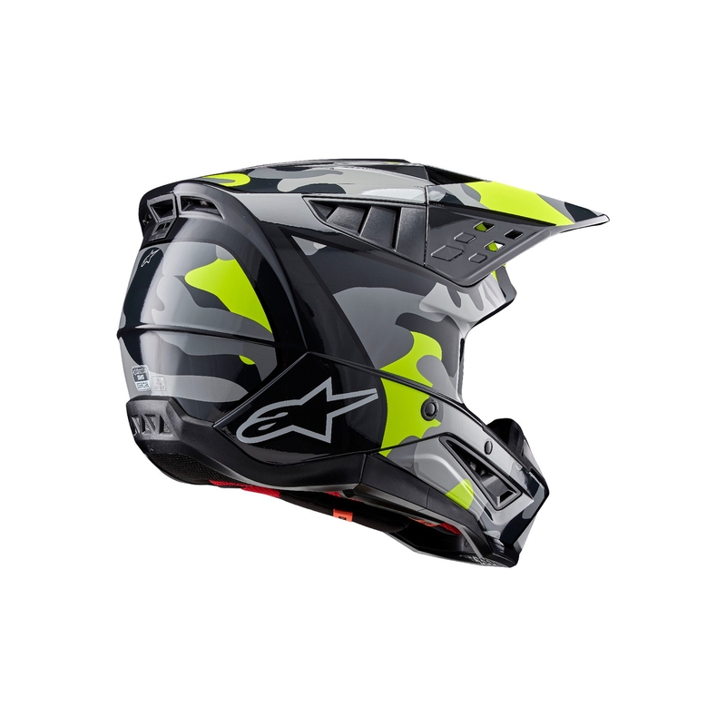 Alpinestars S-M5 Rover 2 casco da motocross grigio scuro-giallo fluo