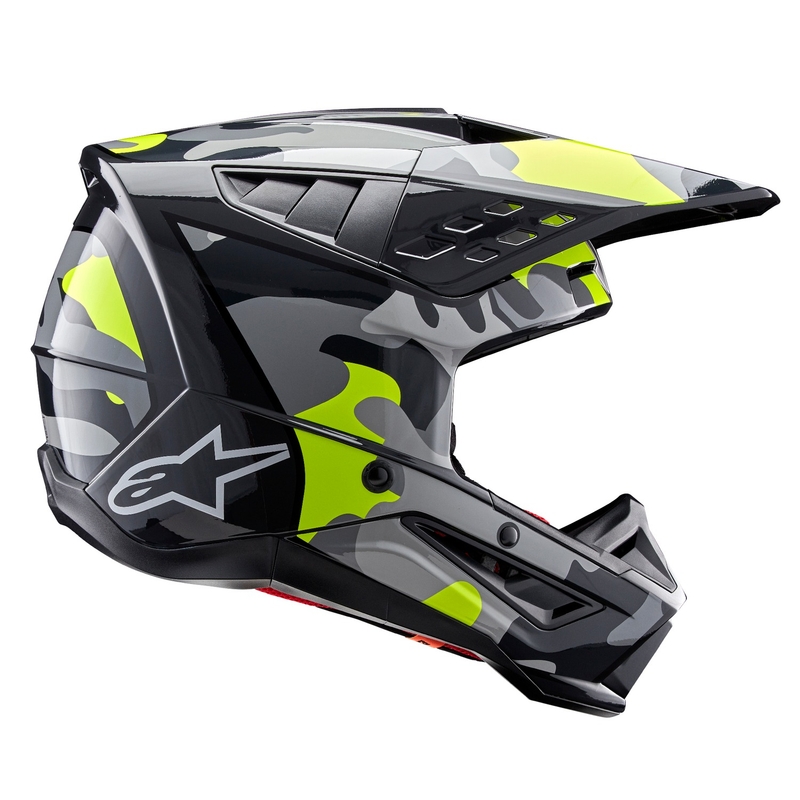 Alpinestars S-M5 Rover 2 casco da motocross grigio scuro-giallo fluo