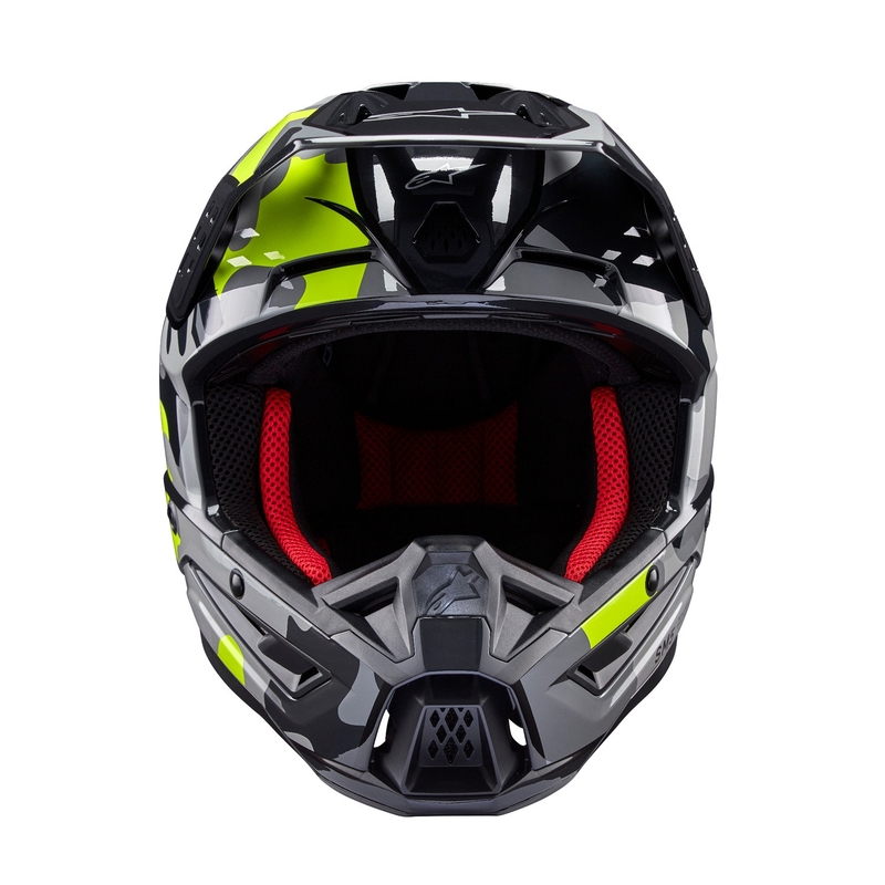 Alpinestars S-M5 Rover 2 casco da motocross grigio scuro-giallo fluo