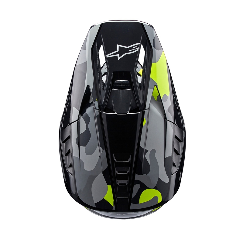 Alpinestars S-M5 Rover 2 casco da motocross grigio scuro-giallo fluo