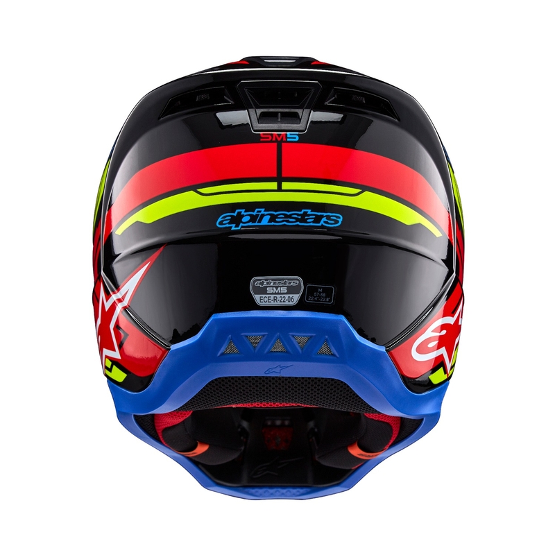 Casco da motocross Alpinestars S-M5 Action 2 giallo fluo-rosso fluo