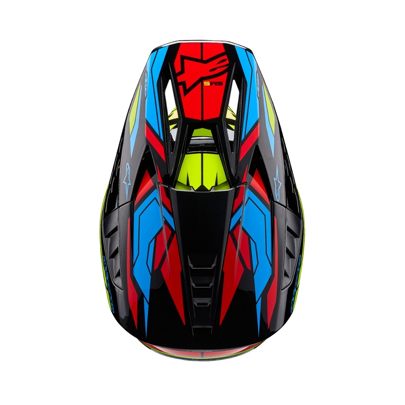 Casco da motocross Alpinestars S-M5 Action 2 giallo fluo-rosso fluo