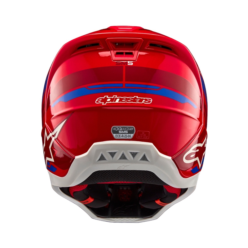 Casco da motocross Alpinestars S-M5 Action 2 rosso-blu fluo