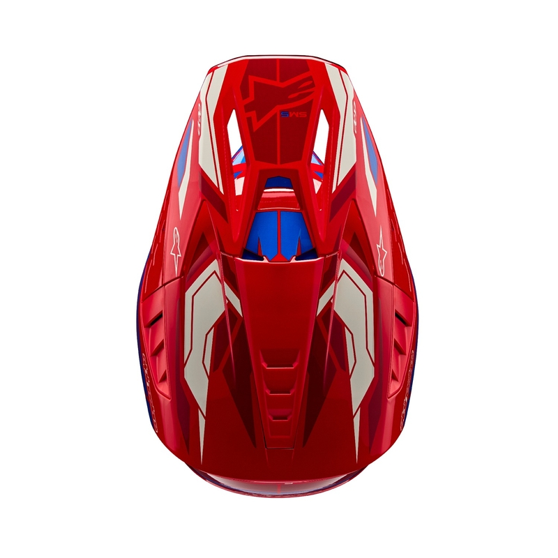 Casco da motocross Alpinestars S-M5 Action 2 rosso-blu fluo