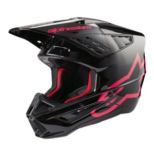 Casco da motocross Alpinestars S-M5 Corp nero e rosa