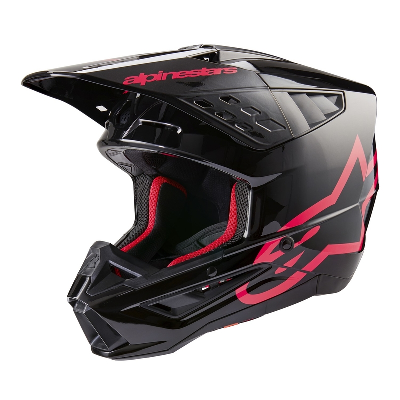Casco da motocross Alpinestars S-M5 Corp nero e rosa