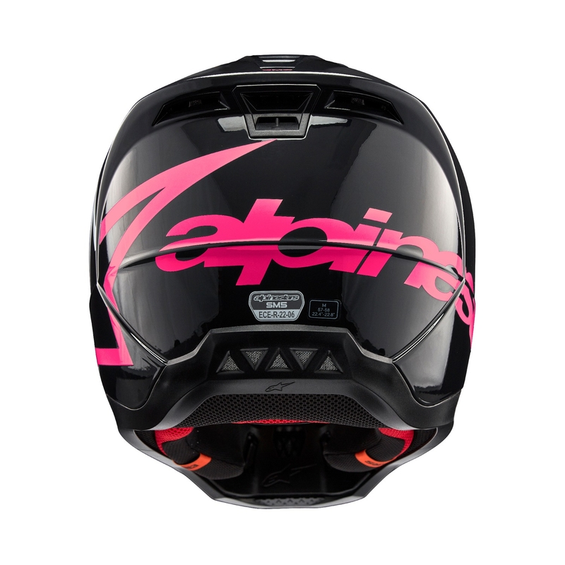 Casco da motocross Alpinestars S-M5 Corp nero e rosa