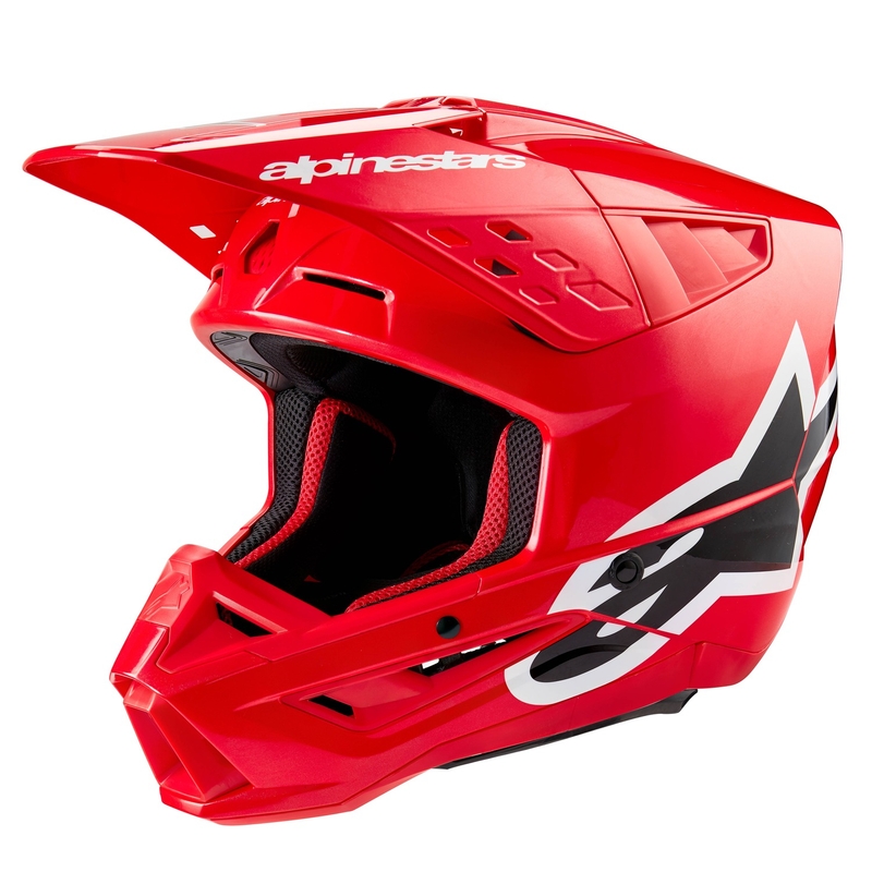 Casco da motocross Alpinestars S-M5 Corp rosso