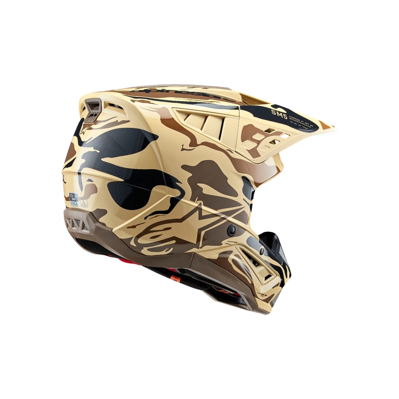 Alpinestars S-M5 Mineral casco da motocross marrone scuro opaco camo