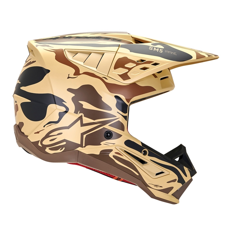 Alpinestars S-M5 Mineral casco da motocross marrone scuro opaco camo
