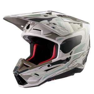 Casco da motocross Alpinestars S-M5 Mineral grigio-verde mimetico