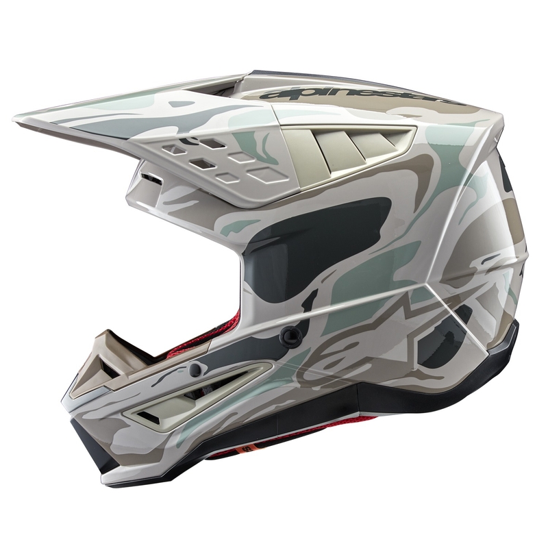 Casco da motocross Alpinestars S-M5 Mineral grigio-verde mimetico