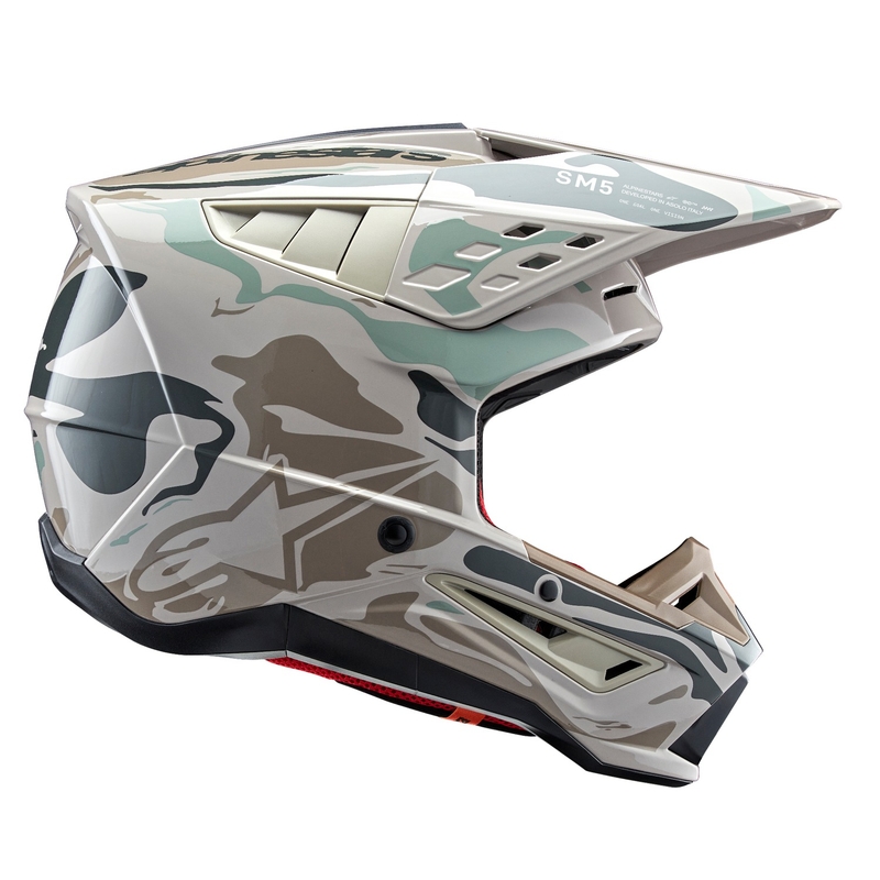 Casco da motocross Alpinestars S-M5 Mineral grigio-verde mimetico