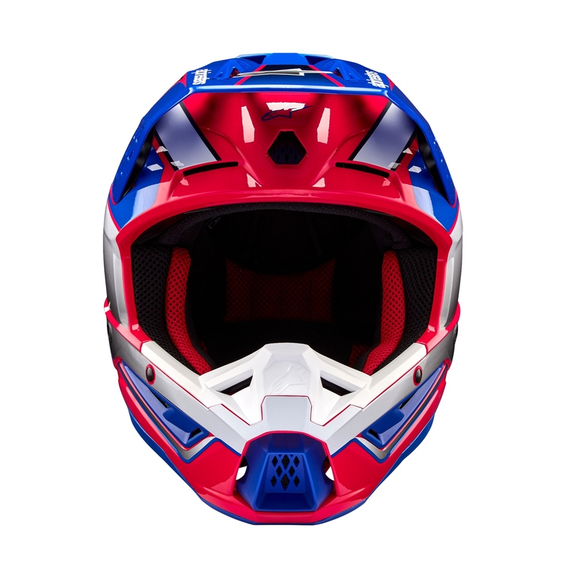 Alpinestars S-M5 Sail Casco da motocross bianco-rosa-blu