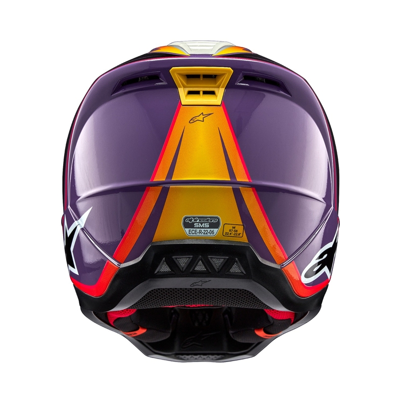 Alpinestars S-M5 Sail casco da motocross viola-nero-argento