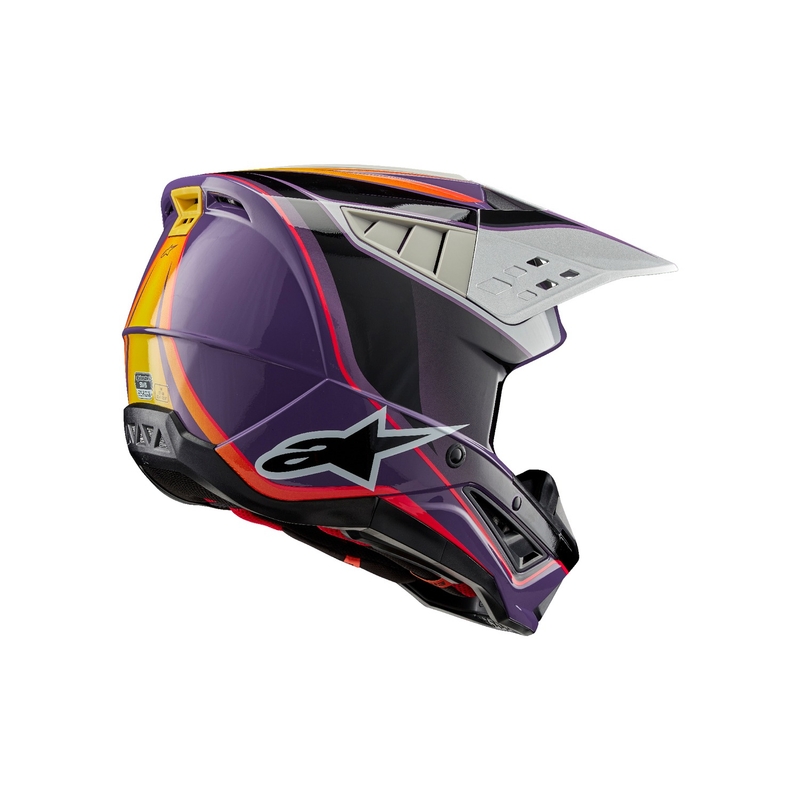 Alpinestars S-M5 Sail casco da motocross viola-nero-argento