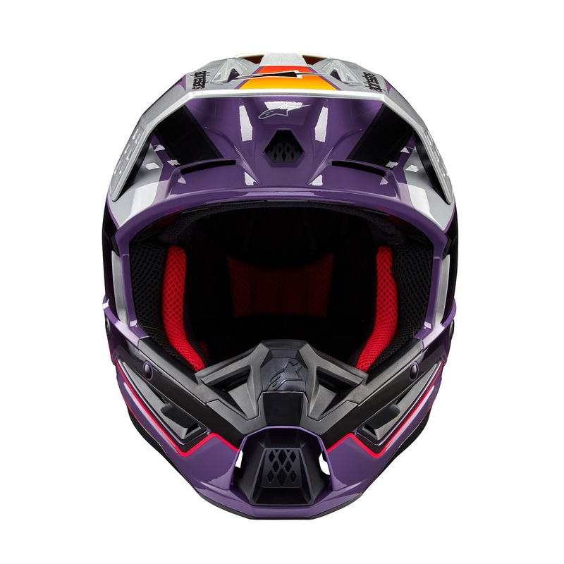 Alpinestars S-M5 Sail casco da motocross viola-nero-argento