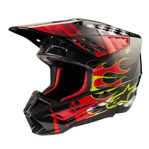 Casco da motocross Alpinestars S-M5 Rash grigio-rosso fluo