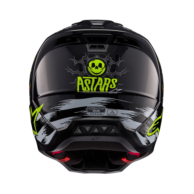 Casco da motocross Alpinestars S-M5 Rash grigio-rosso fluo