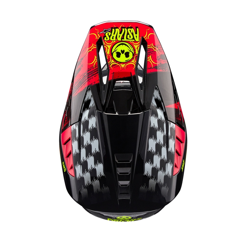 Casco da motocross Alpinestars S-M5 Rash grigio-rosso fluo