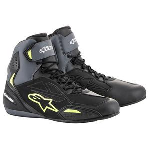 Stivali da moto Alpinestars Faster-3 Drystar nero-grigio-giallo fluo