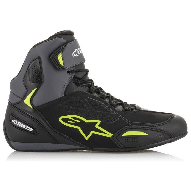 Stivali da moto Alpinestars Faster-3 Drystar nero-grigio-giallo fluo