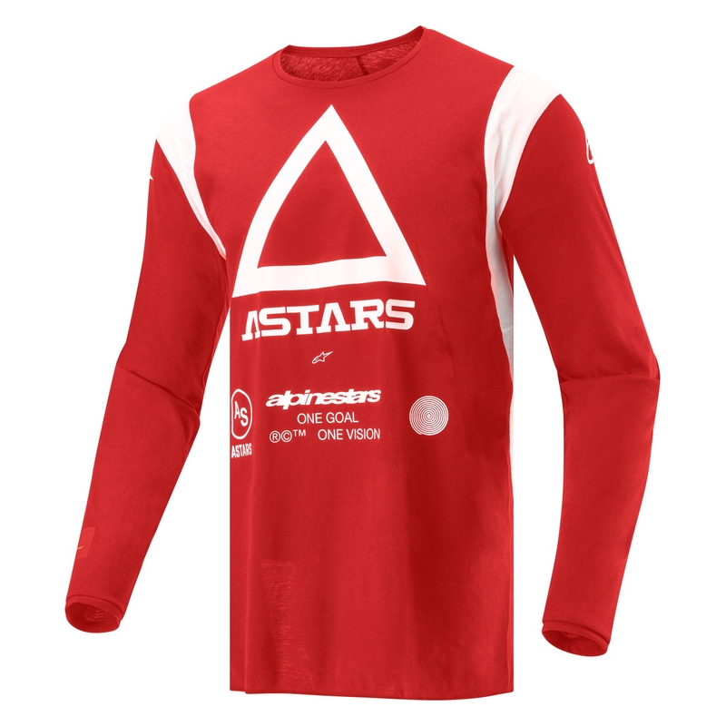 Maglia da motocross Alpinestars Techdura rosso fluo