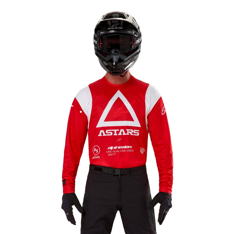 Maglia da motocross Alpinestars Techdura rosso fluo