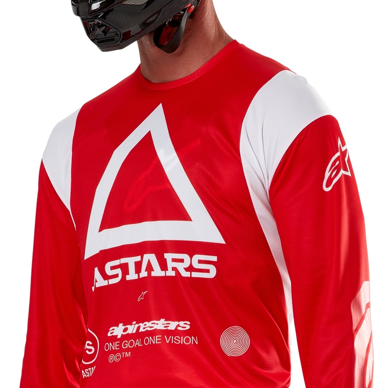 Maglia da motocross Alpinestars Techdura rosso fluo