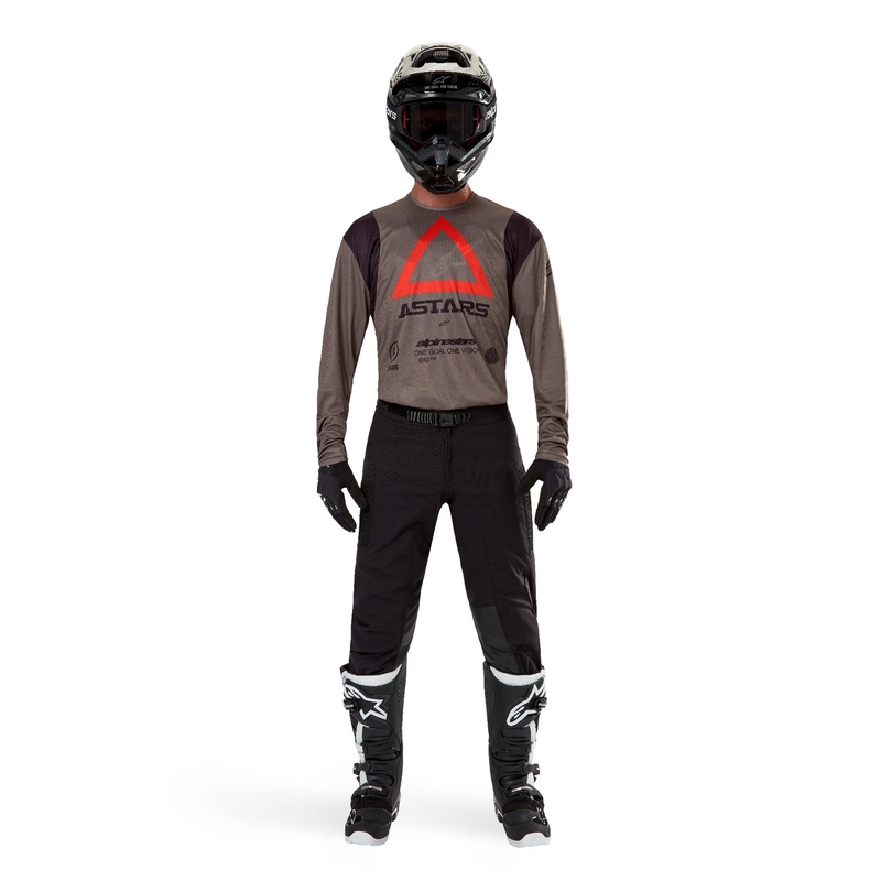 Alpinestars Techdura maglia da motocross marrone