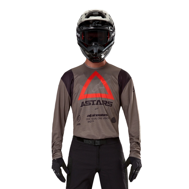 Alpinestars Techdura maglia da motocross marrone