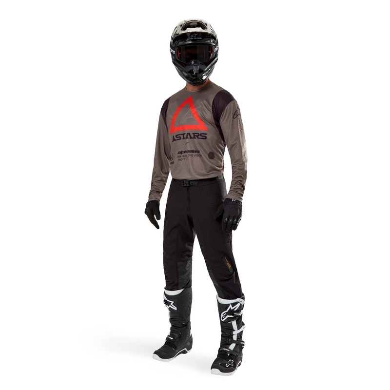 Alpinestars Techdura maglia da motocross marrone