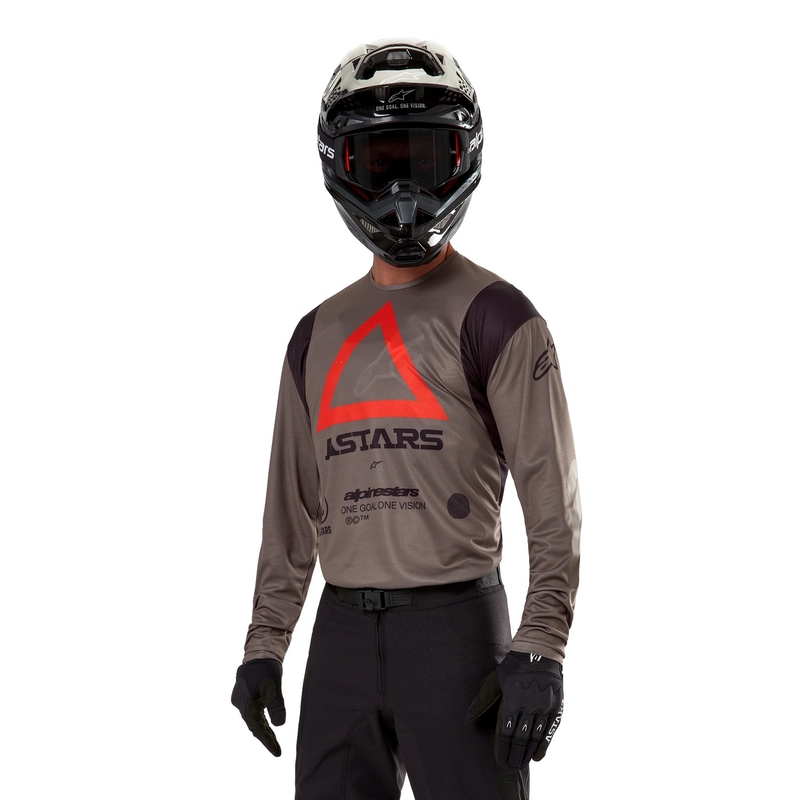 Alpinestars Techdura maglia da motocross marrone