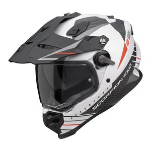 Casco da enduro Scorpion ADF-9000 Air Feat bianco-nero-rosso opaco