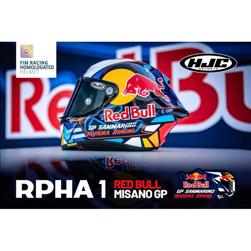Casco moto integrale HJC RPHA Redbull Misano GP MC21 multicolore