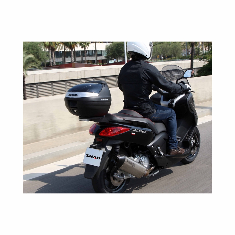 Vrchní kufr na motorku s barevným krytem SHAD SH29 Lesklá černá