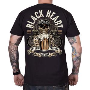 T-shirt Black Heart Beer Biker nero