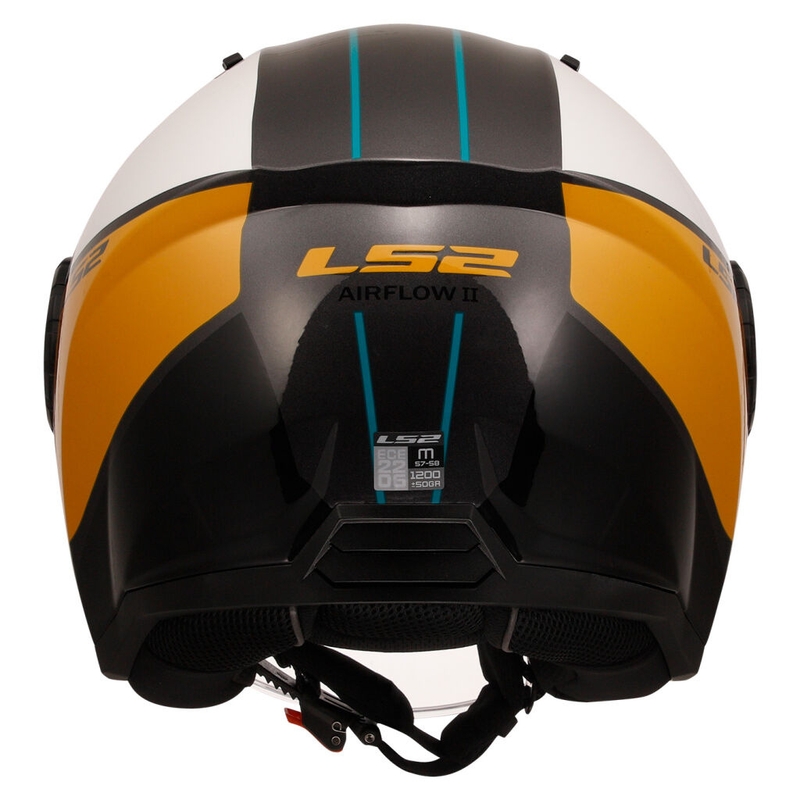 Casco moto aperto LS2 OF616 Airflow II Cover bianco lucido-marrone