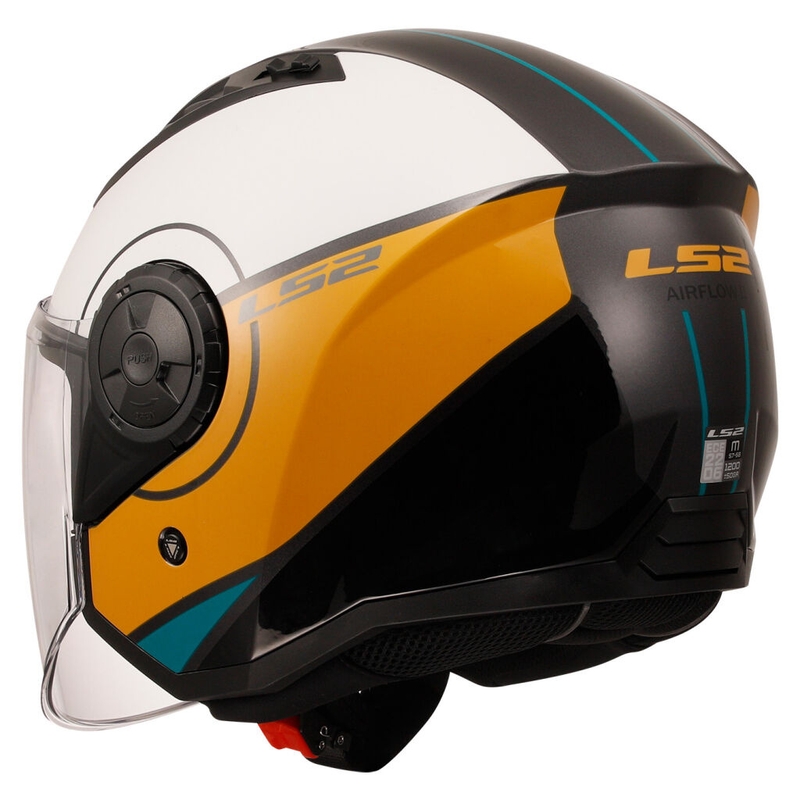 Casco moto aperto LS2 OF616 Airflow II Cover bianco lucido-marrone